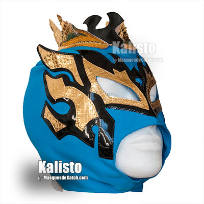 "Kalisto" Wrestling Kid Mask - Blue & Gold colors